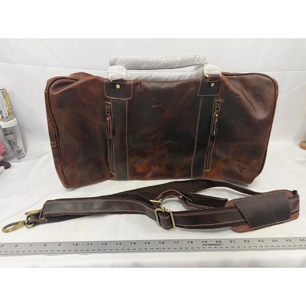 James Leather Full Grain Buffalo Leather Duffle Bag NEW!!
